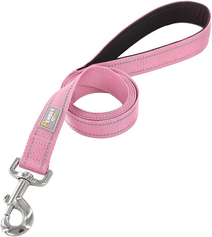 Dog Leash 6 FT Padded Handle Nylon Reflective Dogs Leashes for Small Dogs Pink