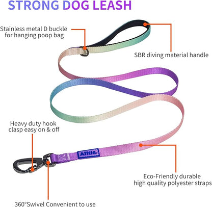 AIITLE Step in Dog Harness Collar Leash Set - Adjustable No Pull Dog Halter Harness - Comfortable Padded Handle - Easy Control for Walking - for Extra-Small Breed Dogs, Pink Gradient XS
