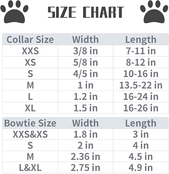 Lionet Paws Valentines Day Dog Collar with Bowtie, Dog Bowtie Collar with Metal Buckle for Dogs, Adjustable Comfortable Dog Collar Girl Boy Gift, XL, Neck 16-26 in