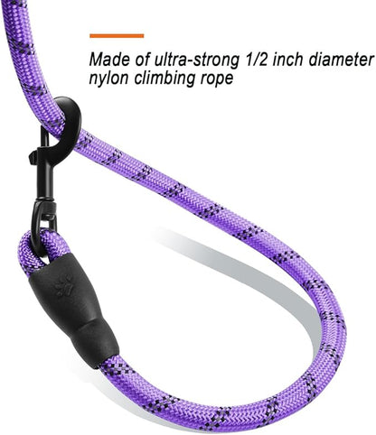 BARKBAY Dog Leashes for Large Dogs Heavy Duty Dog Leash 4/5/6 FT with Comfortable Padded Handle and Highly Reflective Threads for Medium Large Dogs Walking Training Running (6FT-1/2,Violet Purple)