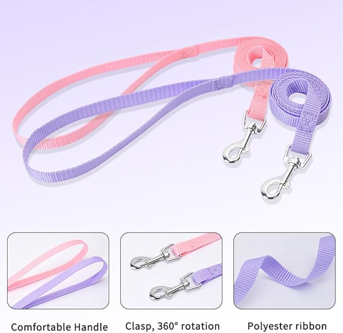 Step in Dog Harness and Leash Set, Flower Adjustable Easy Walk Puppy Harnesses, Soft Mesh Pet Vest Harness Small Size Dog Adjustable No Pull Dog Harness for Small Medium Dogs(Pink, XS)