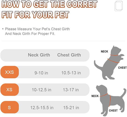 Dog Harness Step in Dog Vest Harness, Reflective Adjustable Puppy No Pull Harness Breathable Soft for Small and Medium Dogs Cats, Orange, XS