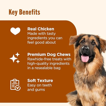 Nutrish Soup Bones Premium Dog Chews with Real Chicken and Veggies, Soft Texture Treats, Valentine's for Dogs, 11 Chews, Packaging May Vary (Rachael Ray)