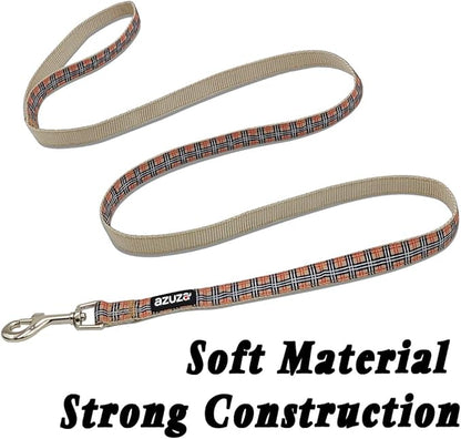 azuza Dog Collar and Leash Set, Classic Plaid Dog Collar with Matching Leash for Small Dogs, Great for Christmas, New Year, Festivals and Daily Use