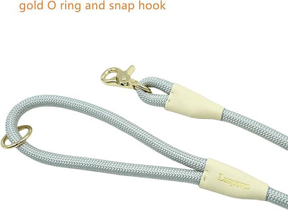 Lobster Snap Pet Leash 5FT, Special Strong Nylon Rope Dog Leash, Solid Color Rope Dog Lead for All Breeds (Grey, 5ft *10mm)