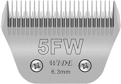 Audoc Wide Blades for Dog Grooming Blades Compatible with Andis,Oster A5,Wahl km10 Dog Clippers Stainless Steel Blades Blades for Animal Dog,Cat,Horse, (#5FW(6.3mm))