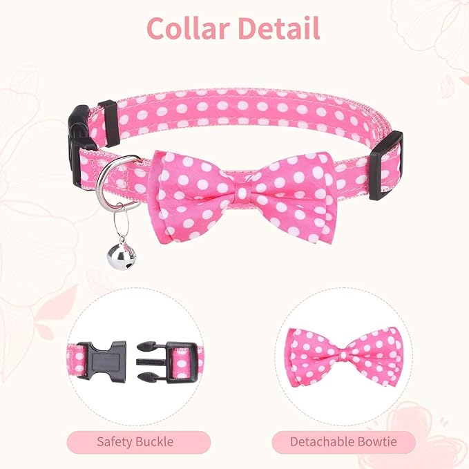 BINGPET Dog Harness Collar Leash Set,Adjustable No Pull Escape Proof Small Dog Harness,Classic Plaid Puppy Harness and Leash Set for Small Medium Large Dogs Training Easy Walk Running(Polka Dots,M)