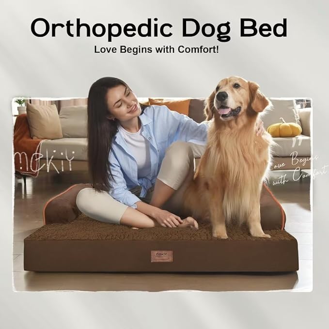 Small Dog Bed Orthopedic Washable Cat Bed Memory Foam Small Couch Sofa Indoor Comfy Pet Beds with Waterproof Removable Cover & Non-Slip Bottom