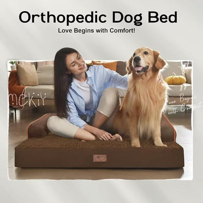Small Dog Bed Orthopedic Washable Cat Bed Memory Foam Small Couch Sofa Indoor Comfy Pet Beds with Waterproof Removable Cover & Non-Slip Bottom