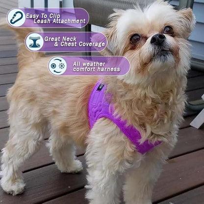 Comfort Fit All Weather Dog Harness No Pull Soft Padded Extra Comfort Step in Dog Harness with Adjustable Buckles Easy Control Vest Harness for Small Medium Large Dogs Inside Velvet Plush