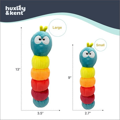 Huxley & Kent Funny Dog Toy w/Squeaker – Power Plush Squeaky Dog Toys for Small, Medium & Large Dogs – Soft Stuffed Animal for Indoor Play & Fetch - Fetchies® Caterpillar, Large