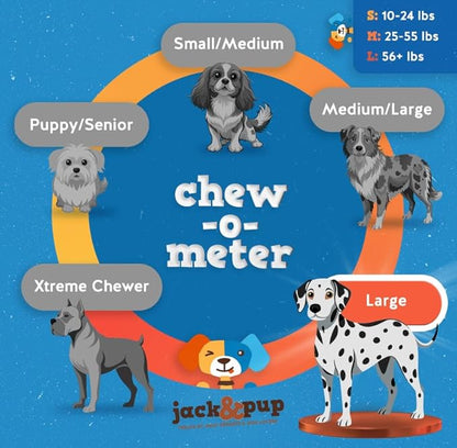 Jack&Pup 12 Inch Jumbo Bully Sticks for Dogs (5 Pack) Single Ingredient Dog Bully Sticks for Large Dogs and Aggressive Chewers
