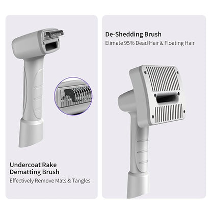 Dog Grooming Vacuum Attachment Kit, Pet Vacuum Brush for Shedding Grooming with Slicker, Dematting Brush for Cat Dog Hair Remover, for Dyson V7 V8 V10 V11 V12 V15