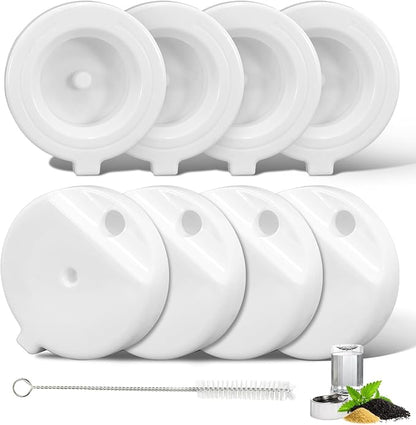 Baofum 8Pcs Gravity Pet Water Fountain Filters, Automatic Pet Waterer Replacement Filters for 3.6L/4.6L/6L/8L Dog Water Dispenser(8 Filters with 1Brush)