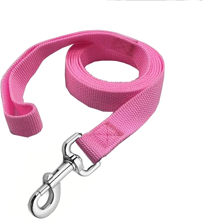 Strong Nylon Dog Leash, 4FT/ 5 FT/ 6FT Dog Leashes for Medium Large Dogs (6FT, Pink)