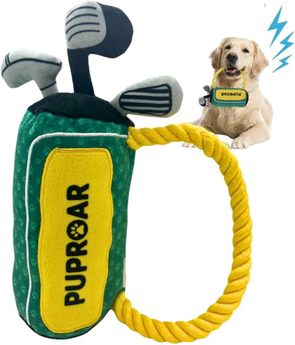 PUPROAR Golf Dog Toy – Funny Dog Valentines Day & Birthday Gift with Squeaker Rope & Crinkle, Fun & Interactive Puppy Birthday Toy