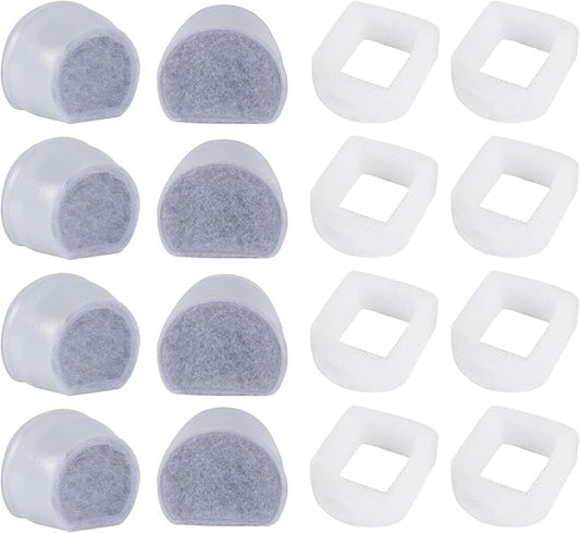 MyfatBOSS Cat Water Fountain Filter, Pre-Sponge Pet Fountain Filter & Replacement Carbon Filters Fit for Petsafe for Drinkwell Fountain-Gallon Avalon Pagoda Seascape Seaside Pet Fountains 8+8Pack