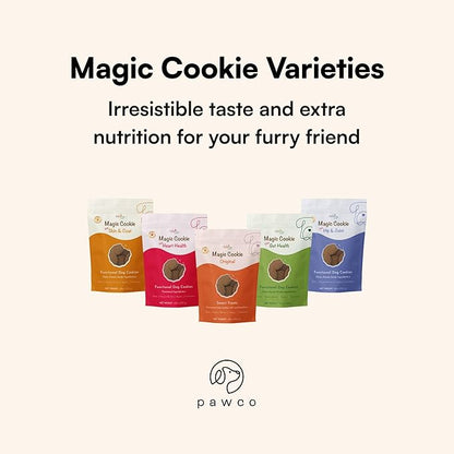 PawCo Dog Treats, Skin & Coat – Supports Skin Barrier & Coat Shine – Crunchy Dog Cookies with Omega-3 & DHA, Peanut Butter & Apple – Functional & Healthy Rewards for Dogs – Magic Cookie – 8.8oz