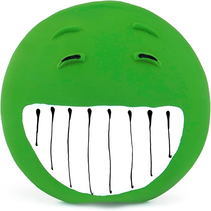 CHIWAVA 4 Pack 3.2'' Latex Squeaky Dog Toy Smiley Face Balls Interactive Fetch Play for Small Dogs