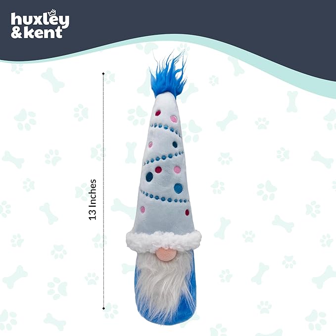 Huxley & Kent Funny Dog Toy w/Squeaker – Holiday Power Plush Squeaky Dog Toys for Small, Medium & Large Dogs – Soft Stuffed Animal for Indoor Play & Fetch - Fetchies® Winter Wonder Gnome, One Size