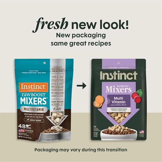 Instinct Raw Boost Mixers Multivitamin for Adult Dogs Freeze-Dried Food Topper, 12.5 oz. Bag
