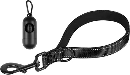 Dog Leash, Short Dog Leash, Leashes for Large Breed Dogs,Traffic Padded Handle- Reflective Training Lead, Perfect for Medium to Large Dogs(12 Inch, Black)