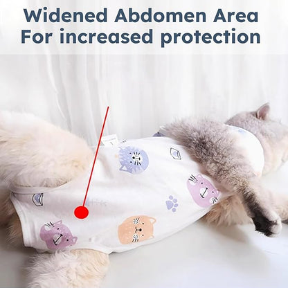Hpetppy Cat Recovery Suit for Spay Abdominal Wounds, Breathable Cat Onesie for Cats After Surgery Female, Kitten Surgical Recovery Suit Female Cone of Shame Alternative for Cats Anti Licking