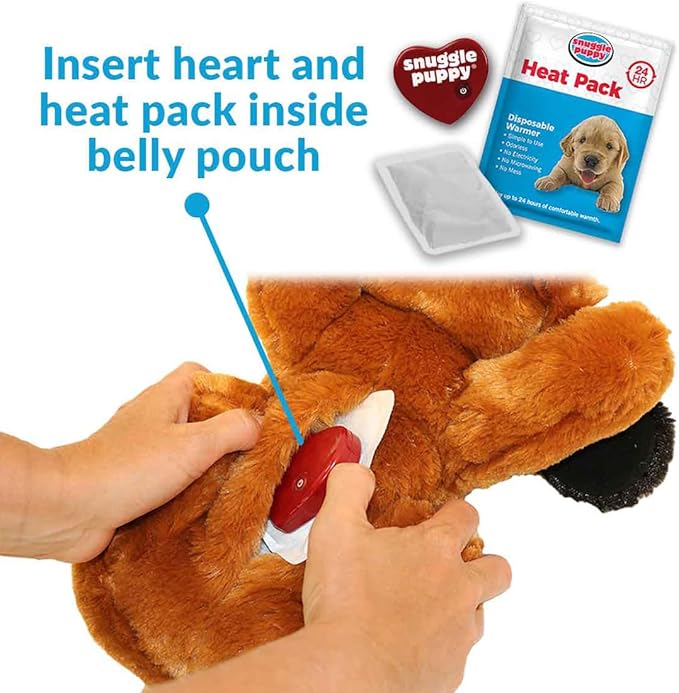 Original Snuggle Puppy Heartbeat Puppy Toy - Heartbeat Puppy for Dogs - Pet Anxiety Relief and Calming Aid - Comfort Dog Toy - Behavioral Training and Sleep Aid Cuddle buddy - Crate Training Essential
