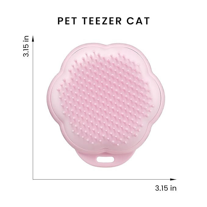 Pet Teezer by Tangle Teezer Cat Brush, De-Shedding Cat Hair Brush for a Gentle, Soothing Groom & Short to Medium Length Fur, Millennial Pink