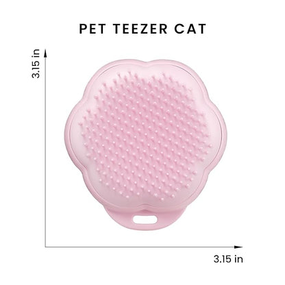 Pet Teezer by Tangle Teezer Cat Brush, De-Shedding Cat Hair Brush for a Gentle, Soothing Groom & Short to Medium Length Fur, Millennial Pink