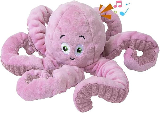 BUYPOW Dog Squeaky Toys Octopus - Tough Plush Large Medium & Small Dog Toys - Stuffed Animals Puppy Toys (Octopus Pink)