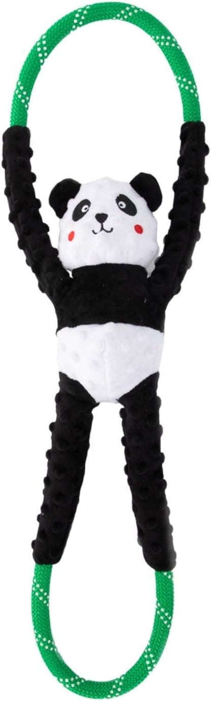 ZippyPaws - RopeTugz Panda Dog Toy - Durable Rope, Squeaky Chew Toy, Perfect for Tug of War, Suitable for Small, Medium, and Large Breeds - Machine Washable