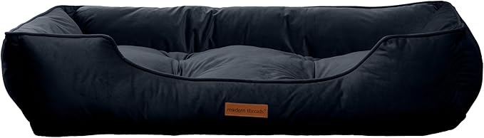 Modern Threads Luxury Dog Bed - Comfortable Tufted Velvet Cushion for Small to Large Dogs - Machine Washable - Durable & Cute Sleep Space for Pets - Pamper Your Pet with Cozy Beds - Denim