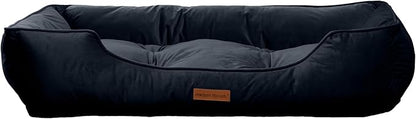 Modern Threads Luxury Dog Bed - Comfortable Tufted Velvet Cushion for Small to Large Dogs - Machine Washable - Durable & Cute Sleep Space for Pets - Pamper Your Pet with Cozy Beds - Denim