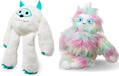 Flourish Pets 3 in 1 Multi-Layer Chew Toy for Active Dogs | Non-Toxic BPA Free Double Stitched Soft Fabric Exterior Dog Toys | Long-Lasting Dog Plush Toys - Large Yeti/Sloth 5"
