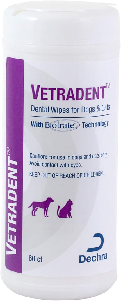 Vetradent Dental Wipes, 60 ct