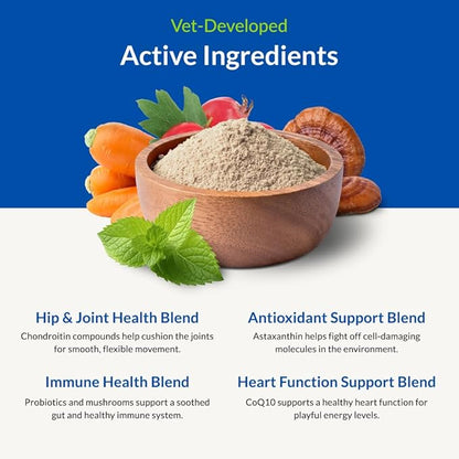 Ultimate Pet Nutrition Nutra Thrive Canine, 40-in-1 Nutritional Powder Supplement for Dogs with Digestion and Immune Support, Vitamins, Minerals, Probiotics, Enzymes, 30 Scoops (Pack of 3)