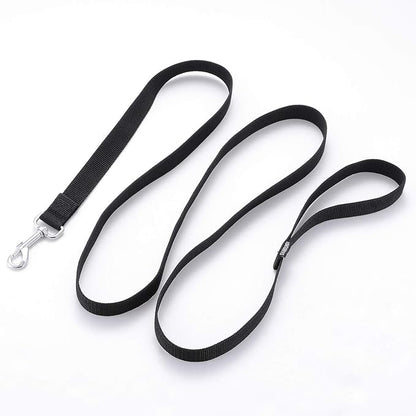 Siumouhoi Strong Durable Nylon 10ft Long Dog Training Leash, Traction Rope, 1 Inch Wide, for Small and Medium Dog (Black, 10 Feet)