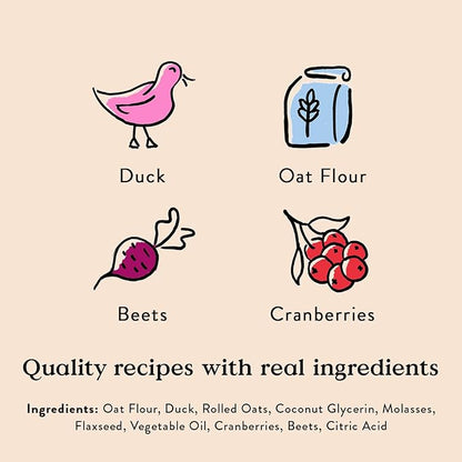 Bocce's Bakery Oven Baked Duck Recipe Treats for Dogs, Wheat-Free Everyday Dog Treats, Made with Real Ingredients, Baked in The USA, All-Natural Soft & Chewy Cookies, Duck, 6 oz