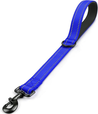 Joytale Strong Short Dog Leash 18 Inch, 1.2 Inch Wide, Heavy Duty, Padded Handle for Traffic Control, Reflective Leash for Medium and Large Dogs Walking Training, Royal Blue