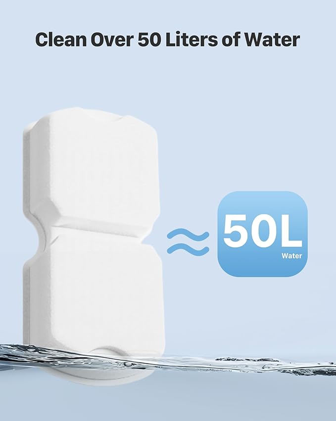 UMOCUOY Cat Water Fountain Filter: 12 Pet Fountain Replacement Screen for Stainless Steel - 6 Carbon Filters & 6 Foam Filters - Suitable for Cat Water Fountain Stainless Steel S17