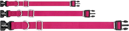 Hyhug Medium Dog Collar:Heavy-Duty Quick-Release Nylon Buckle, Adjustable & Durable, Cute Dog Collar (Medium, Rose Red)