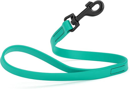 Dogline Biothane Waterproof Dog Leash Strong Coated Nylon Webbing with Black Hardware Odor-Proof Easy to Clean High Performance for Small or Large Dogs Made in USA 2 ft Lead, Teal