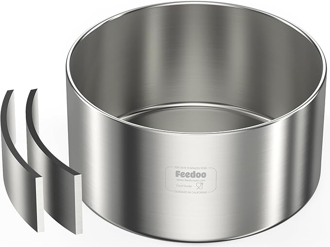 Feedoo 1Gallon Double Layer 304 Stainless Steel Dog Bowl - Insulated & Durable | Non-Slip Base | Easy to Clean | BPA-Free Safe Dog Water Bowl[128oz for Large Giant Breeds]