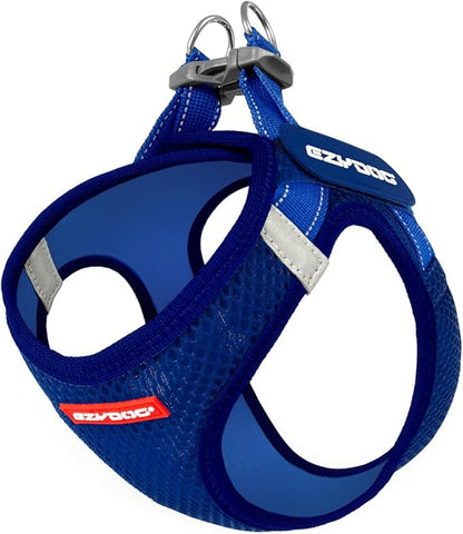 EzyDog FORMFIT Dog Harness for Small Sized Dog - All Weather Breathable Mesh Small Dog Harness with Reflective Trim, Easy Hook & Loop Closure, Sturdy Buckle, & D-Ring (Blue, M)