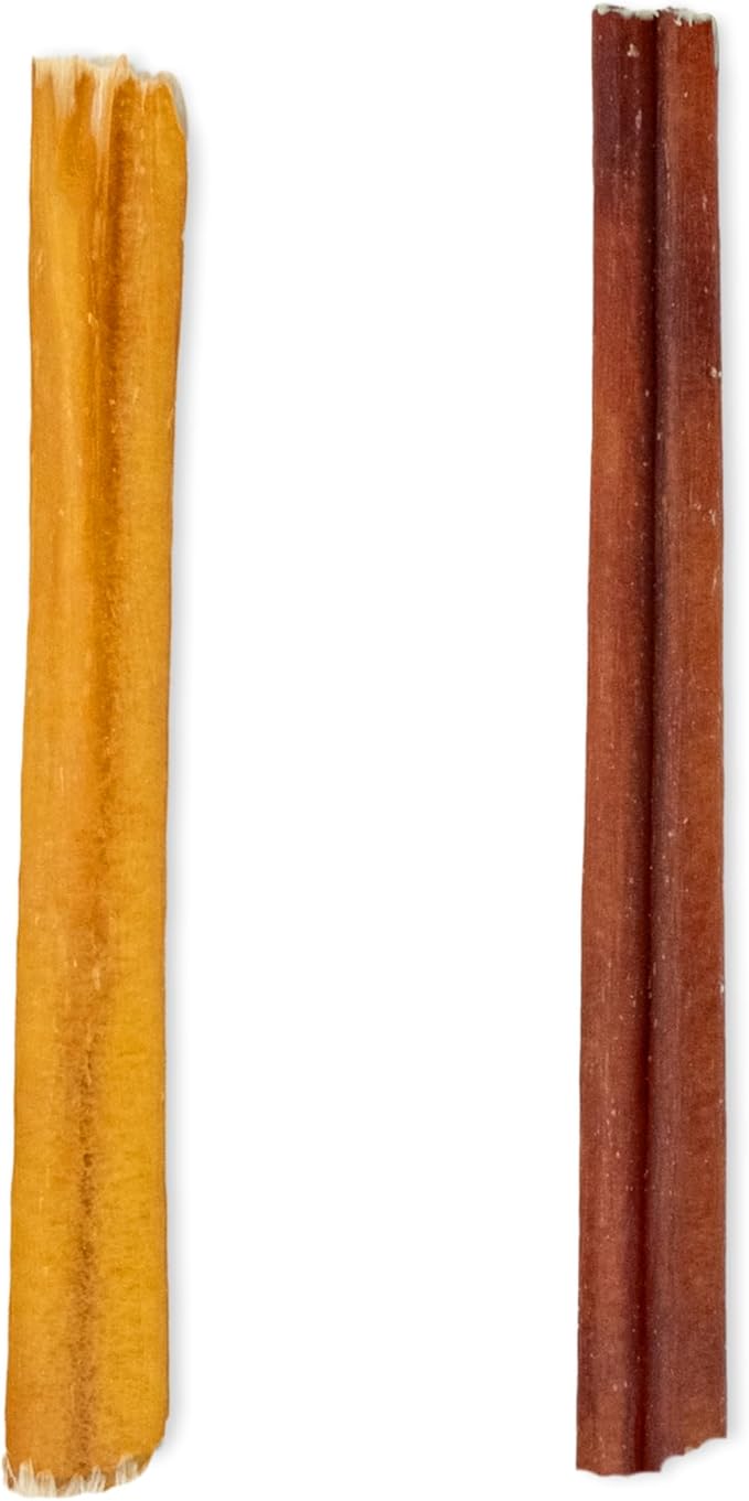 GigaBite Single Ingredient All Natural Free Range Bully Treats and Chews - Bully Sticks/Bladder Sticks/Beef Esophagus by Best Pet Supplies - Bully Sticks (Regular 6"), Pack of 10