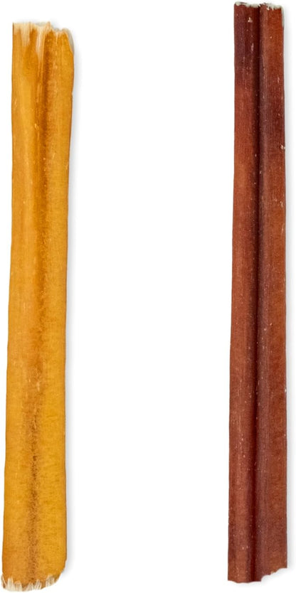 GigaBite Single Ingredient All Natural Free Range Bully Treats and Chews - Bully Sticks/Bladder Sticks/Beef Esophagus by Best Pet Supplies - Bully Sticks (Regular 6"), Pack of 10