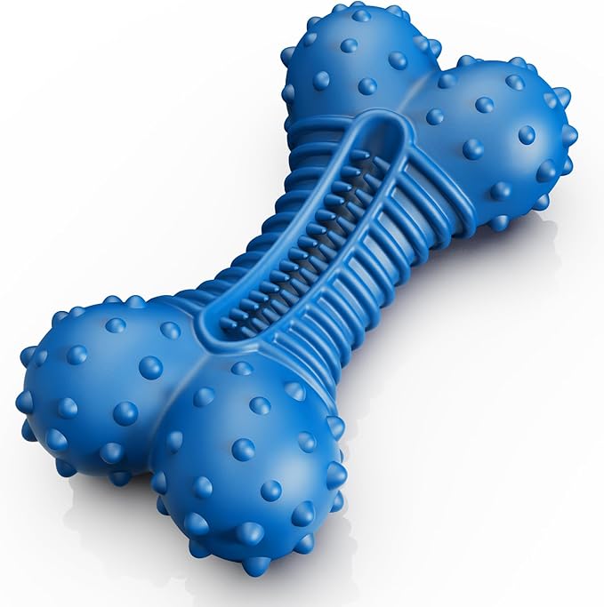 Doudele Dog Toys for Aggressive Chewers, Indestructible Chew Toys for Medium Large Dogs,Durable Rubber Dog Bones with Beef Flavor, Tough Dental Toy for Boredom Relief