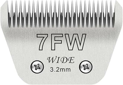 Wide Blades for Dog Grooming Blades Compatible with Andis Dog Clippers,7FW Dog Clipper Blades Compatible with Oster A5,Wahl km10 Dog Clippers for Horse Dog Cat Animals,Stainless-Steel Blade Sharp