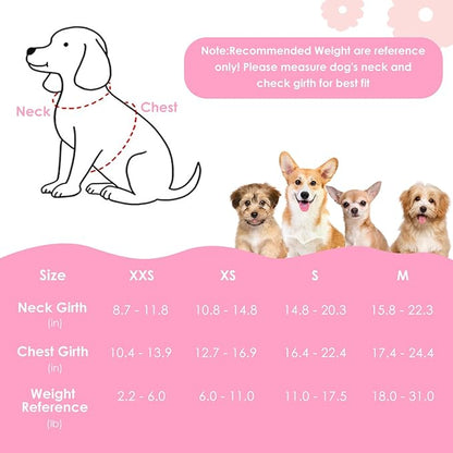 SlowTon Dog Harness Small Sized Dog - Soft XXS Dog Harness and Leash Set No Pull No Chock, Adjustable Lightweight Puppy Harness for XS Small Medium Dogs Cats (Solid Pink, XXS)